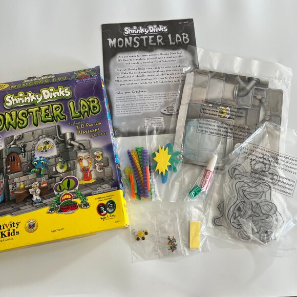 Shrinky dinks monster lab 3d pop up playscape kit - color, bake, shrink - Picture 3 of 3